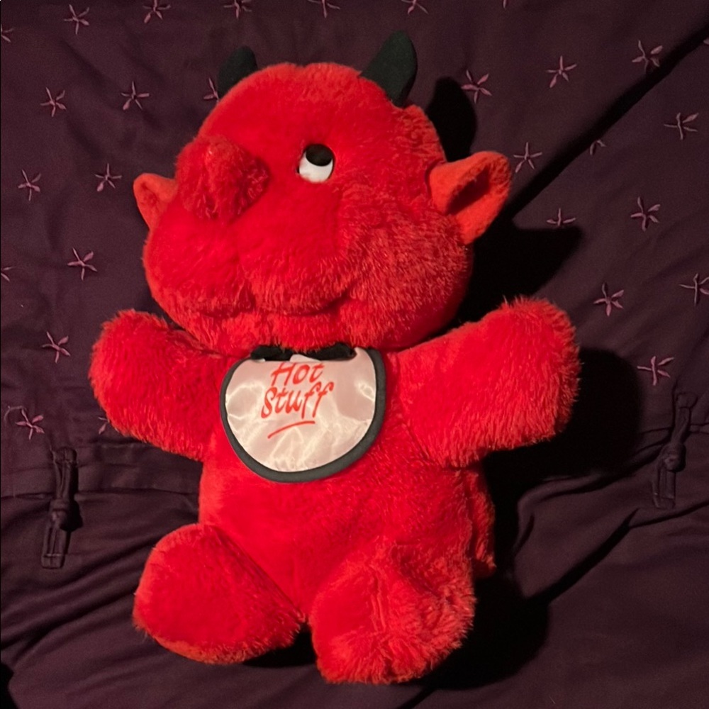 Vintage Red Plush Devil Toy